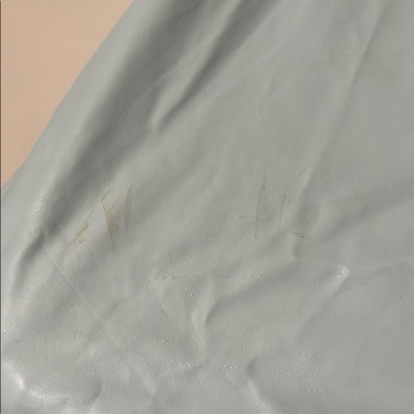 Light Blue Faux Leather Women's Skirt - Picture 3 of 4